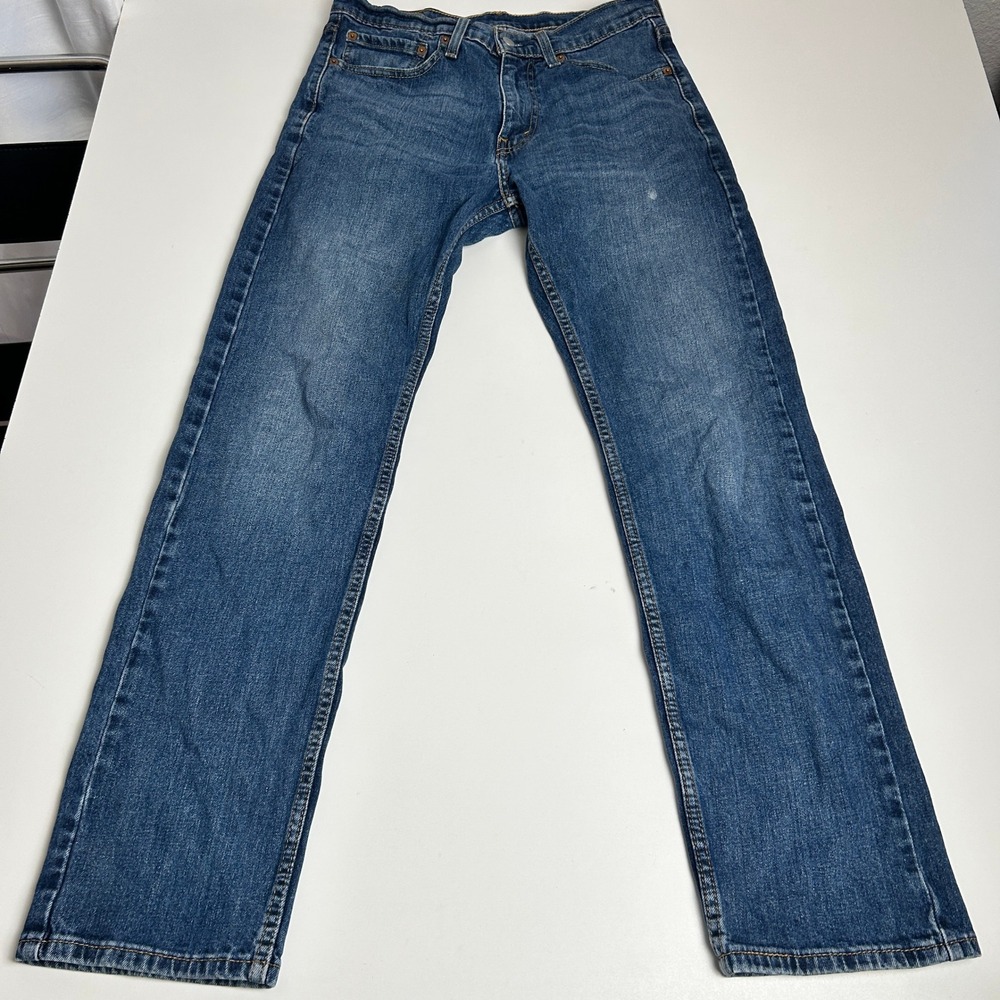 Levis 505 Regular Fit Jeans Mens 32x32 Blue Straight Leg Denim Pants
